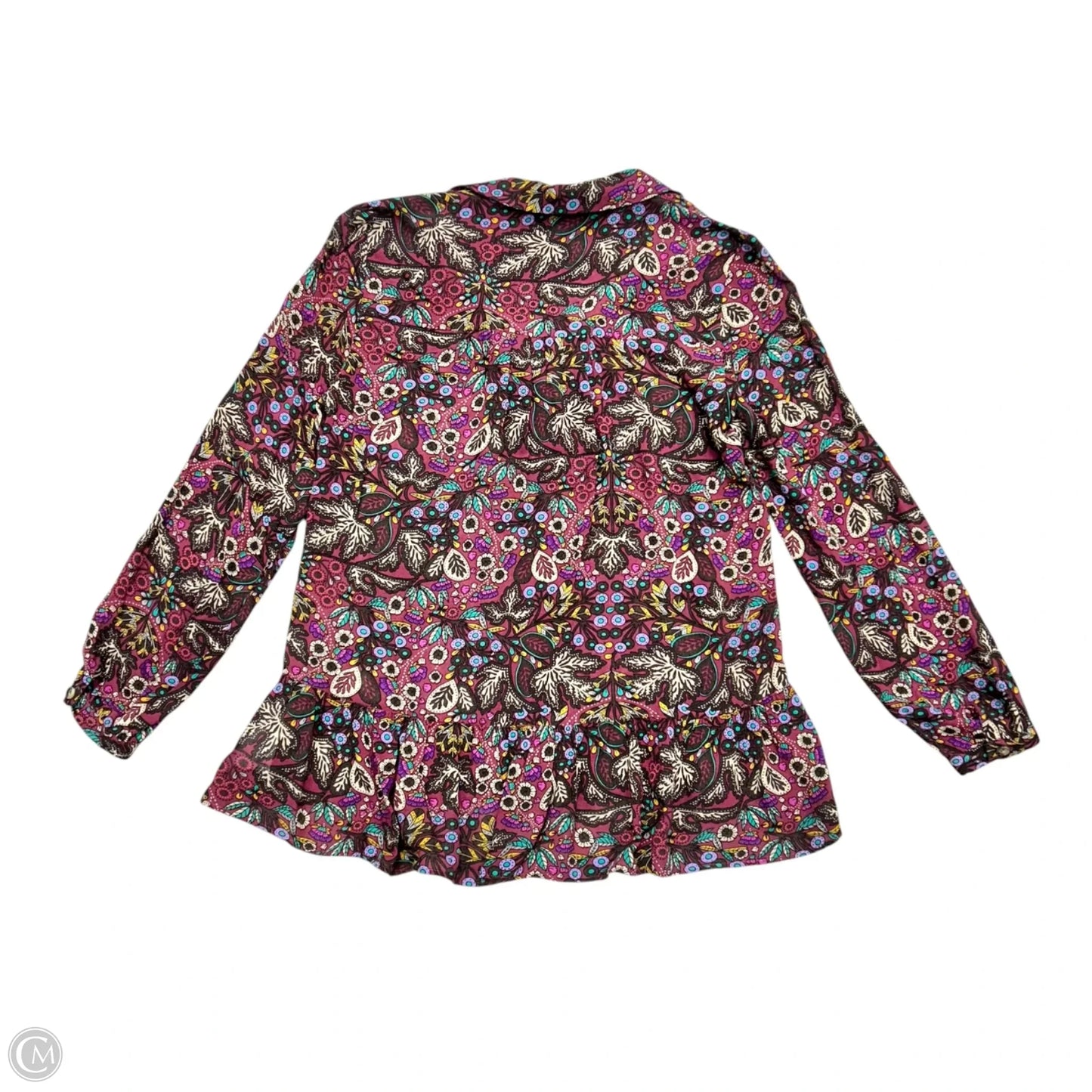 Blouse Long Sleeve By Maeve In Maroon, Size: Xs
