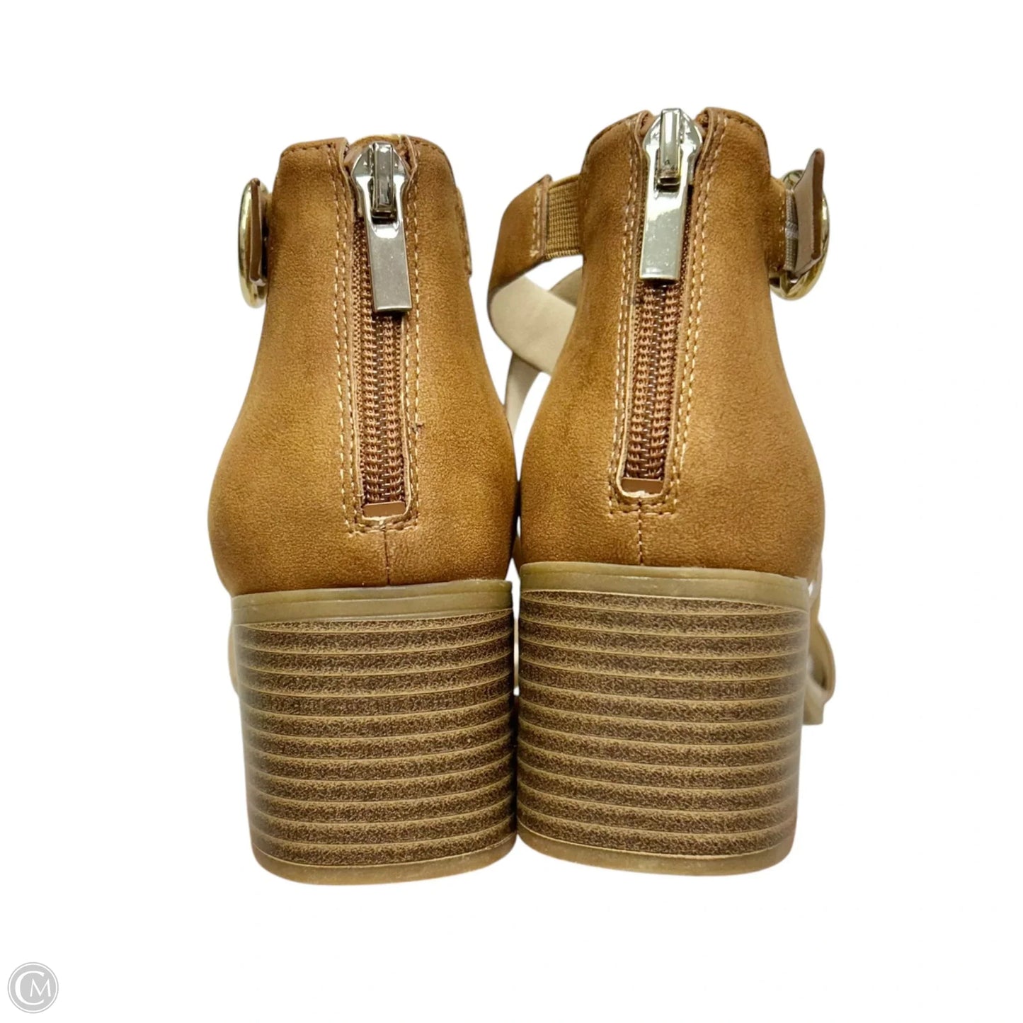 Sandals Heels Block By Life Stride In Brown, Size: 8