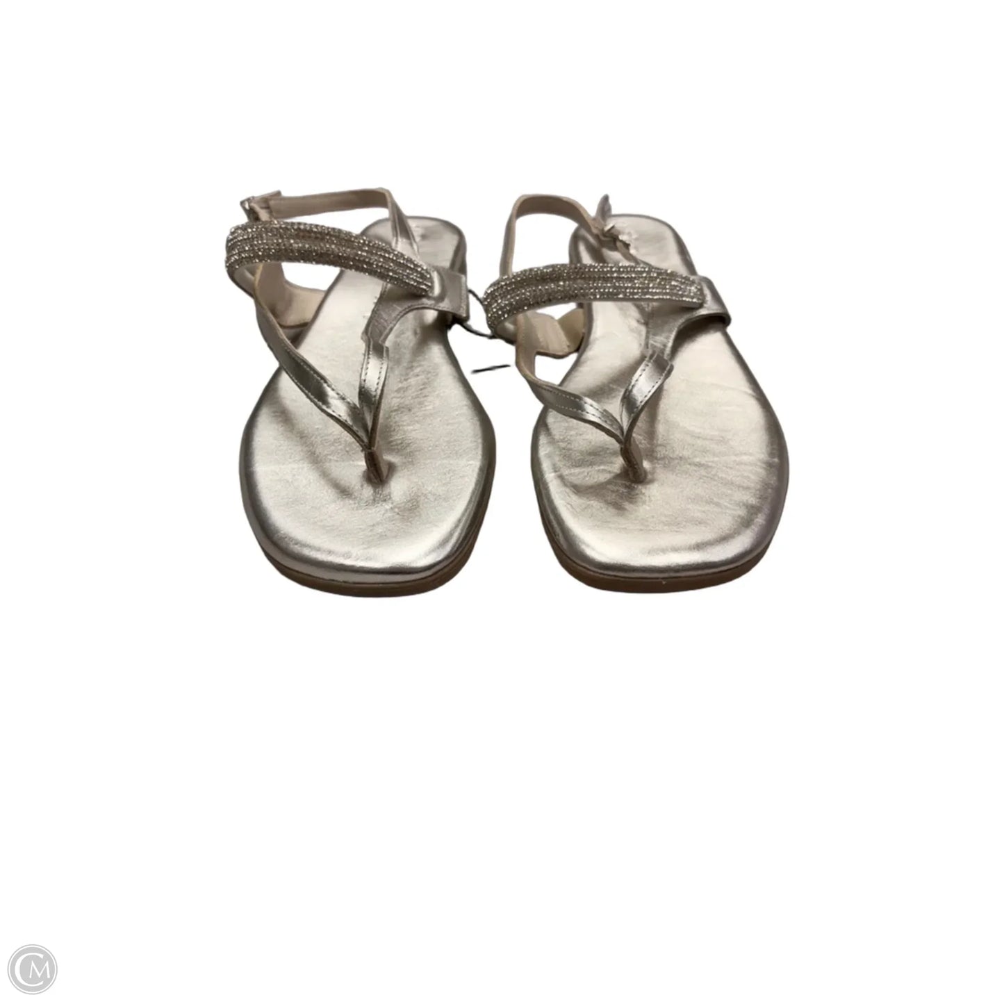 Sandals Flats By Tamaris In Silver, Size: 11.5