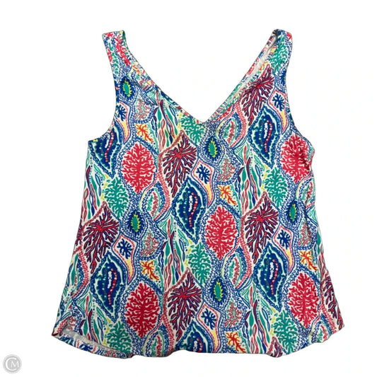 Top Sleeveless Designer By Lilly Pulitzer In Blue & Red, Size: L