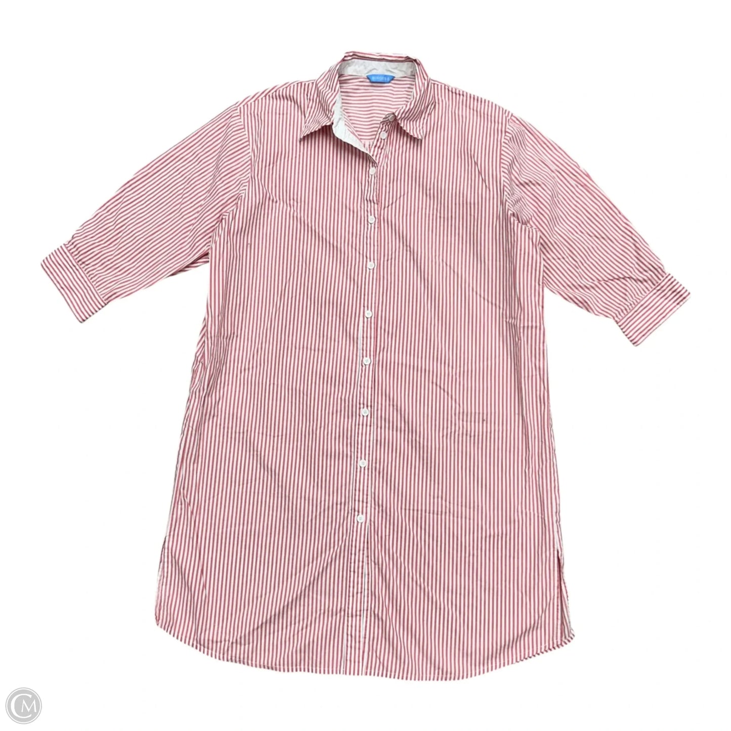 Dress Casual Midi By Burgess In Pink & White, Size: S