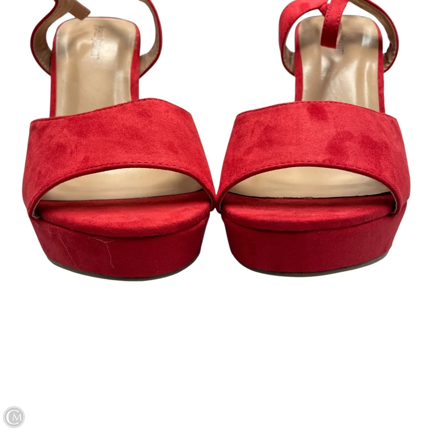 Sandals Heels Block By Ashley Stewart In Red, Size: 11