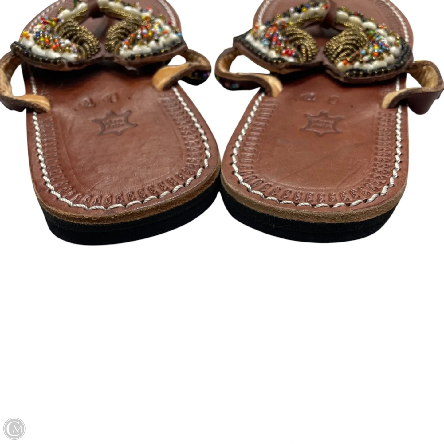 Sandals Flats In Brown, Size: 9.5