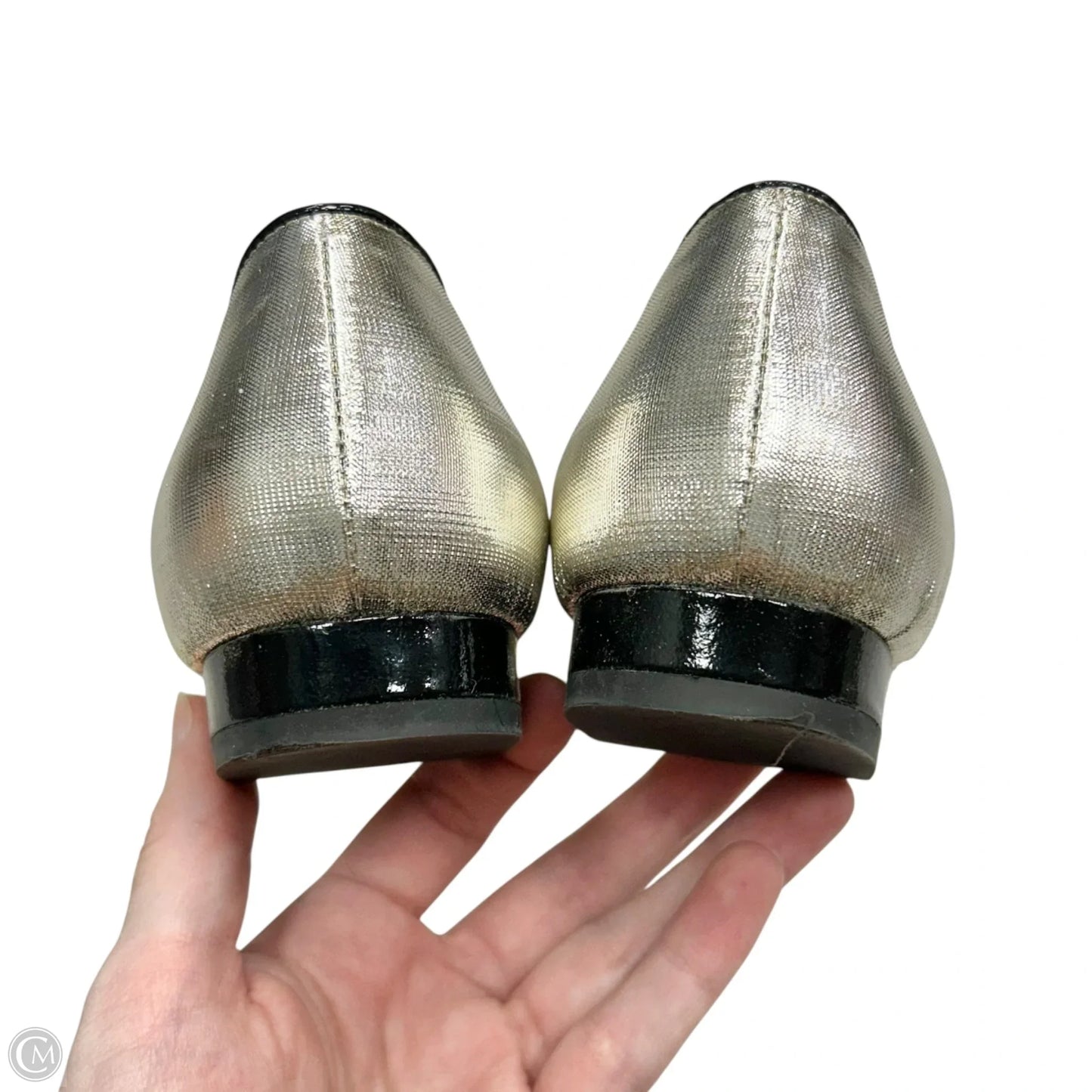 Shoes Designer By Charlotte Olympia In Silver, Size: 6.5
