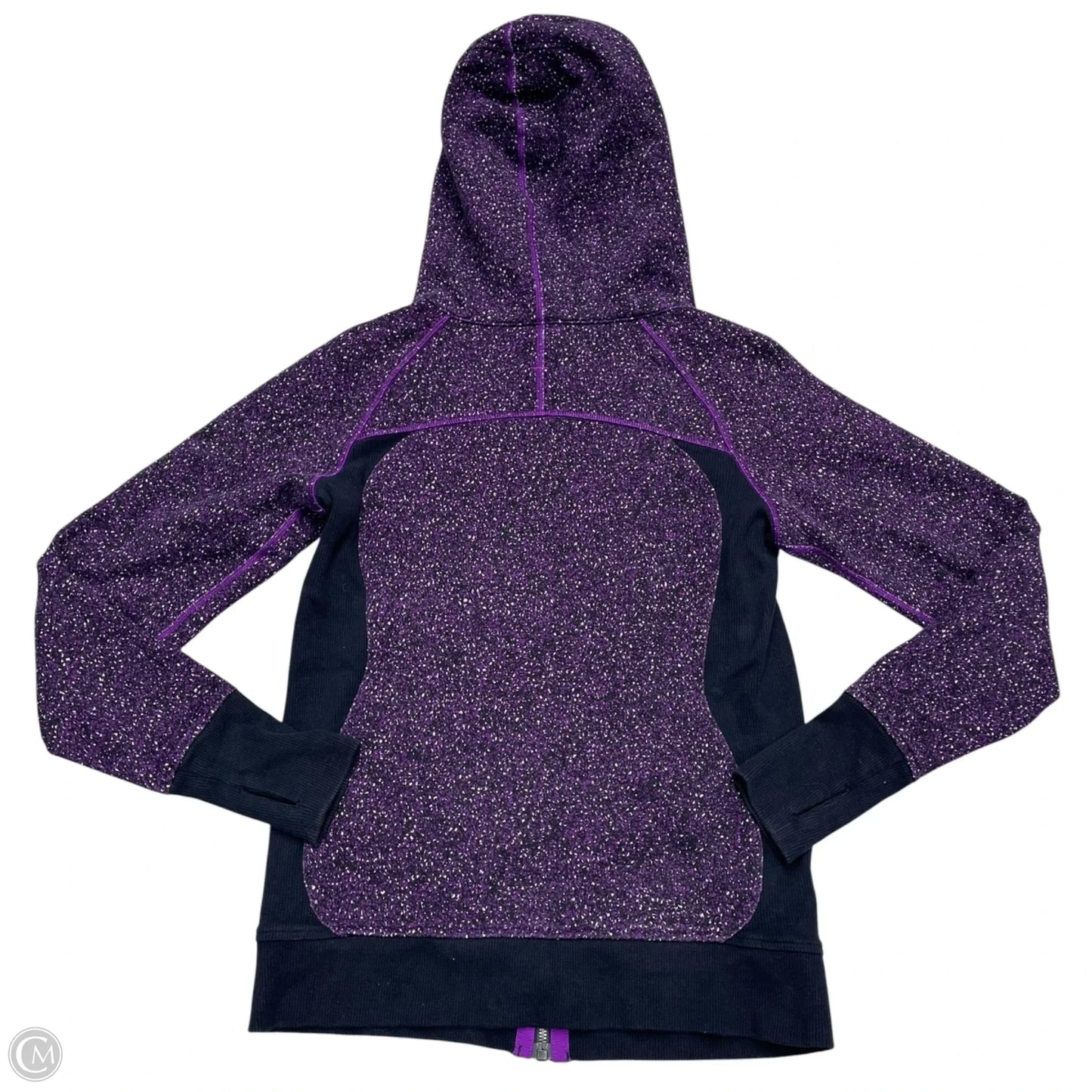 Athletic Jacket By Lululemon In Black & Purple, Size: S