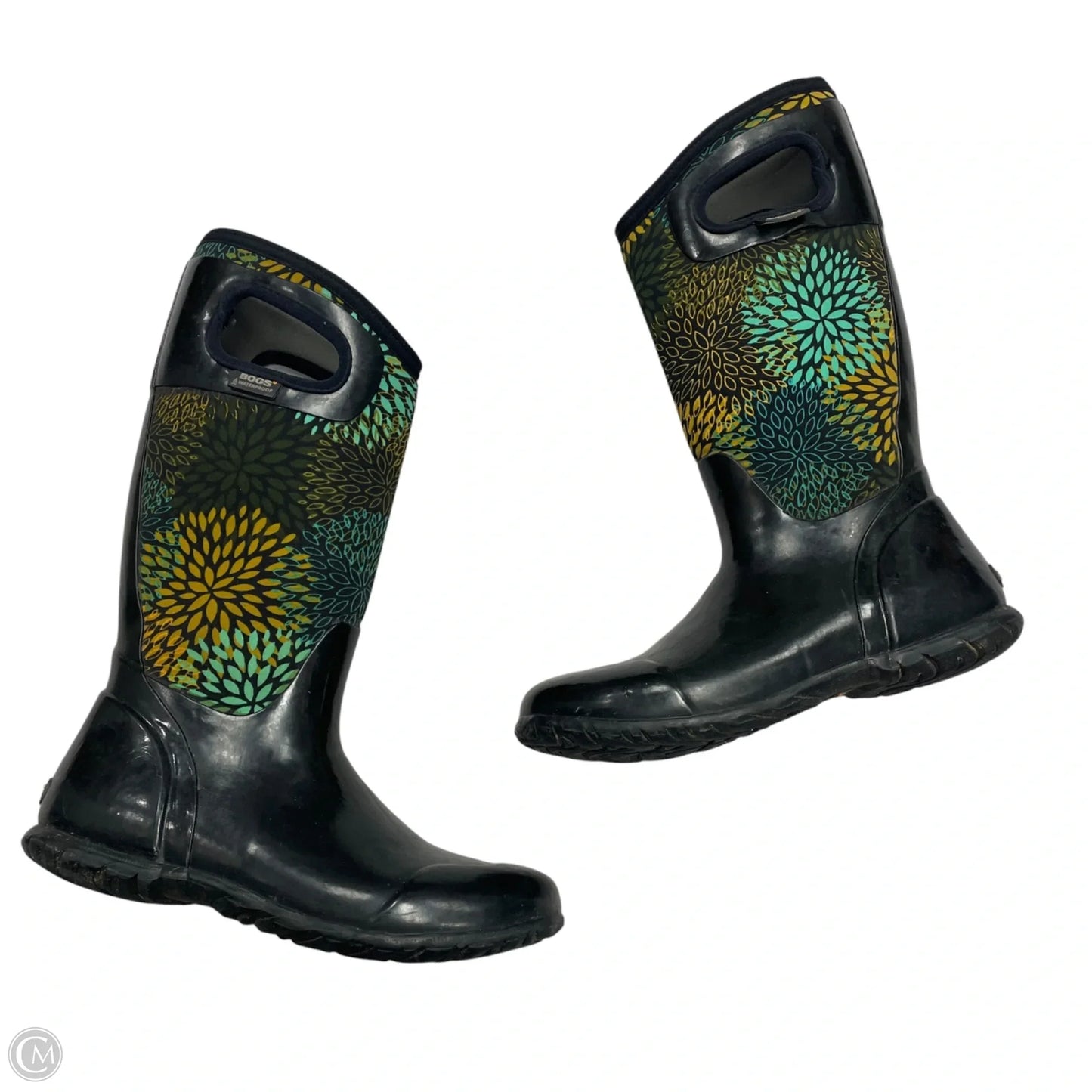 Boots Rain By Bogs In Black & Green, Size: 7