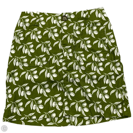 Skirt Midi By Maeve In Green & White, Size: S