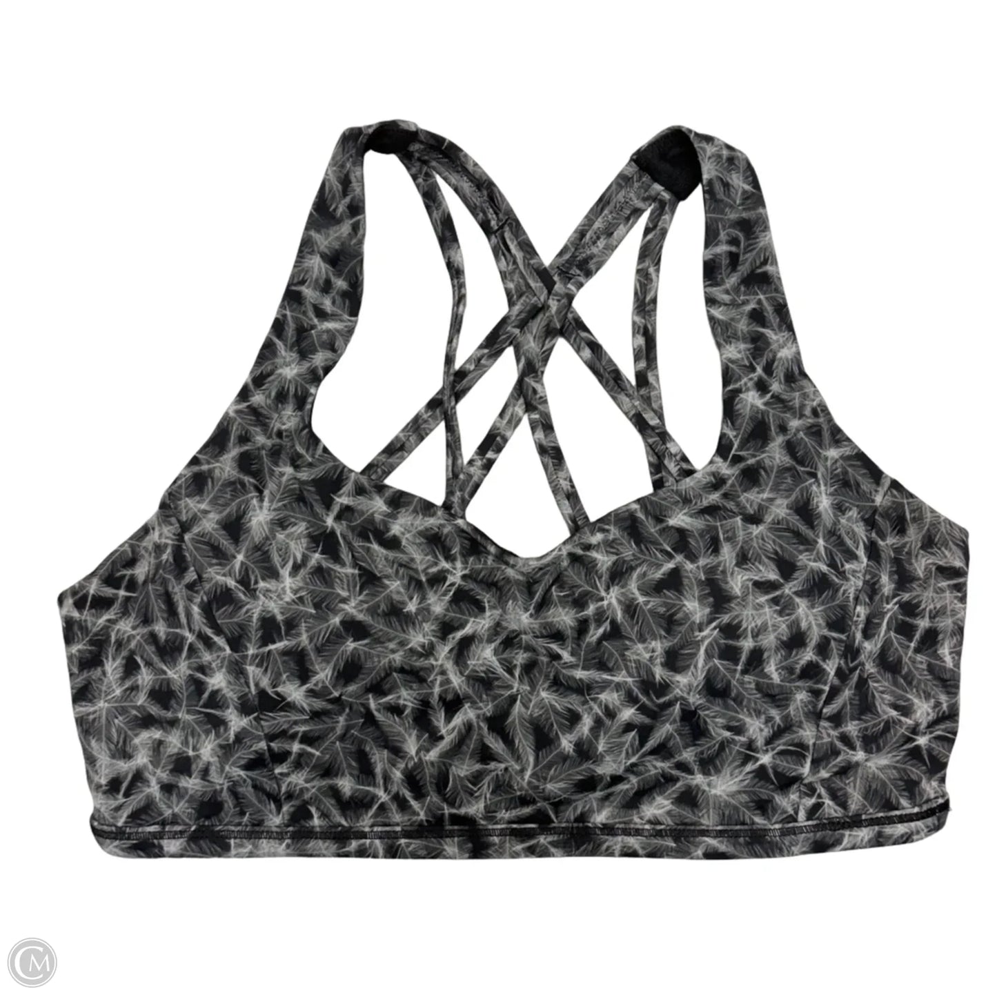 Athletic Bra By Lululemon In Black & Grey, Size: M