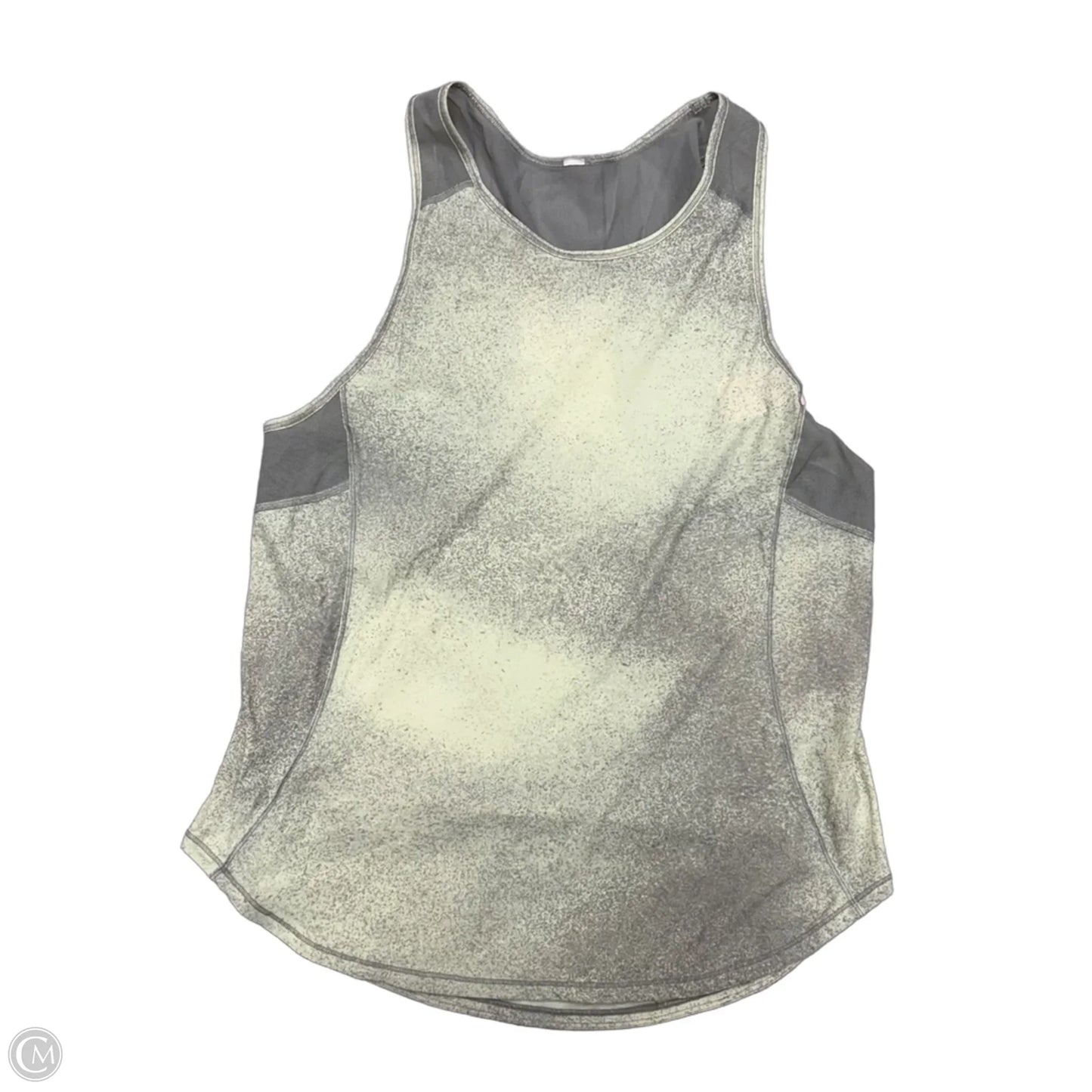 Athletic Tank Top By Lululemon In Grey & Yellow, Size: S