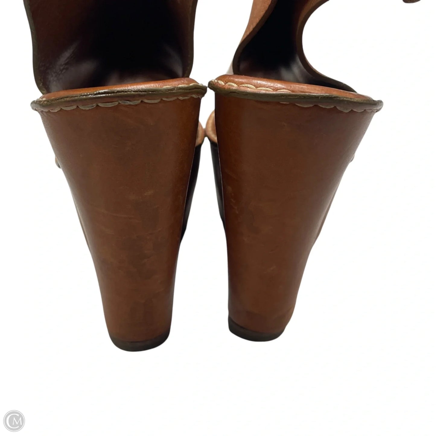 Sandals Luxury Designer By Chloe In Brown, Size: 9.5