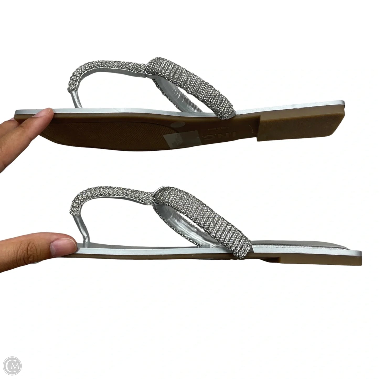 Sandals Flats By Inc In Silver, Size: 9.5
