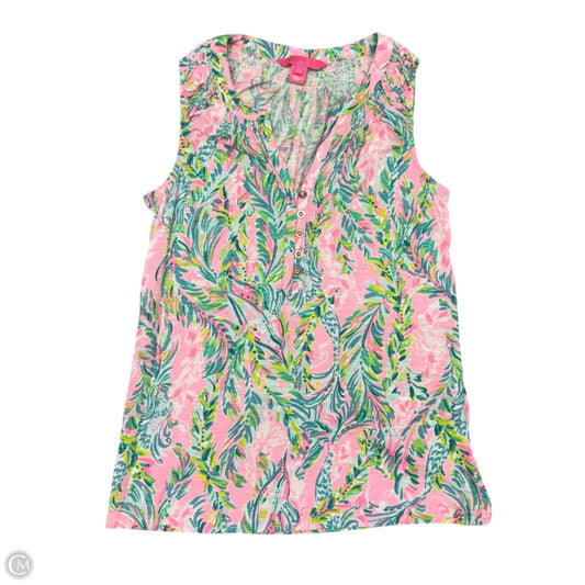 Top Sleeveless Designer By Lilly Pulitzer In Blue & Pink, Size: Xs