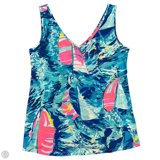 Top Sleeveless Designer By Lilly Pulitzer In Blue & Pink, Size: Xs