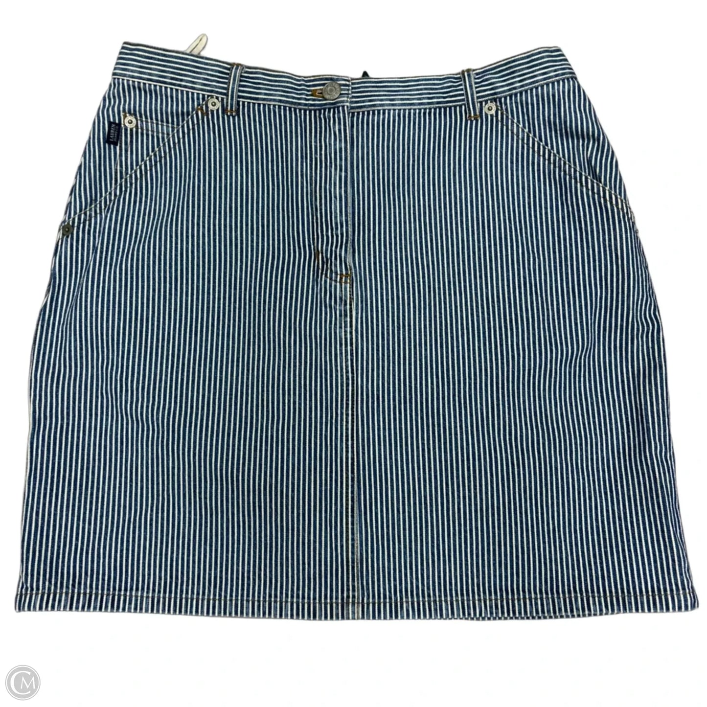 Skirt Midi By Lauren By Ralph Lauren In Blue & White, Size: 12p