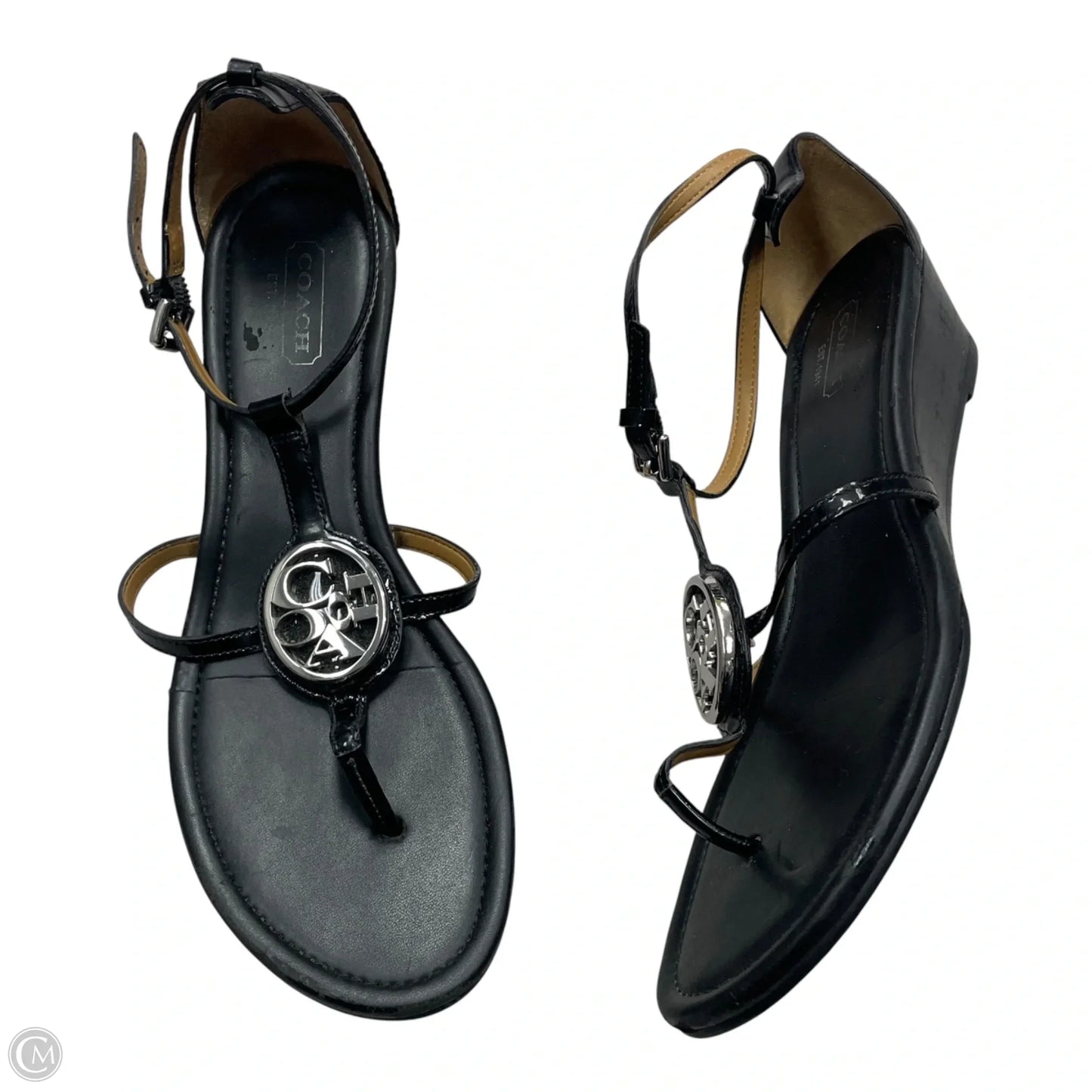 Sandals Designer By Coach In Black, Size: 7.5