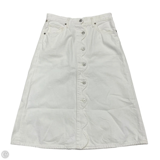 Skirt Midi By Citizens Of Humanity In Cream Denim, Size: 4