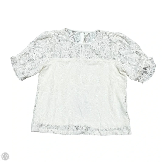 Top Short Sleeve By Anthropologie In White, Size: S