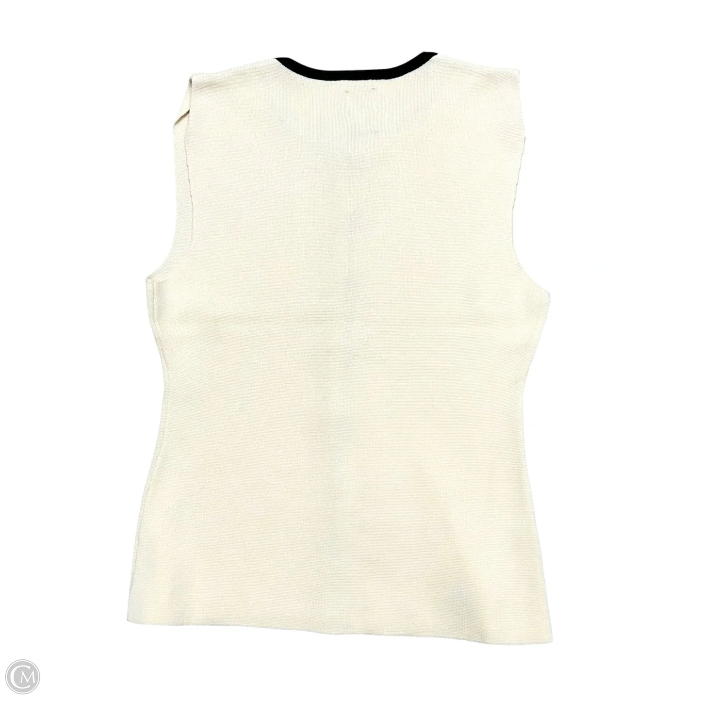 Top Sleeveless By Maeve In Black & Cream, Size: M