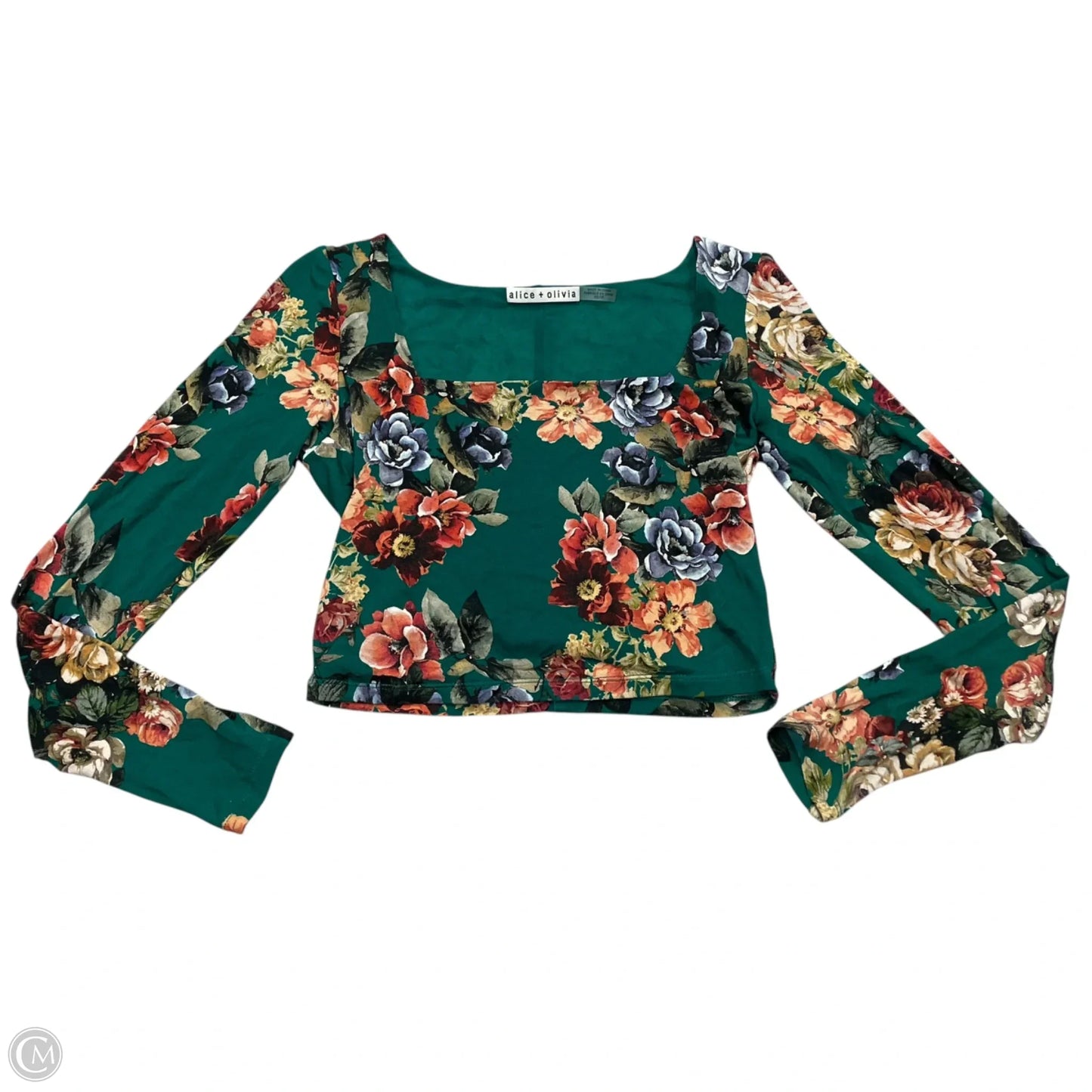 Top 3/4 Sleeve Designer By Alice + Olivia In Green & Red, Size: Xs