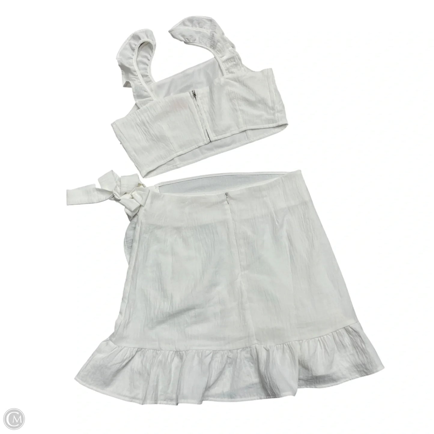 Skirt Set 2pc By Pink Lily In White, Size: M