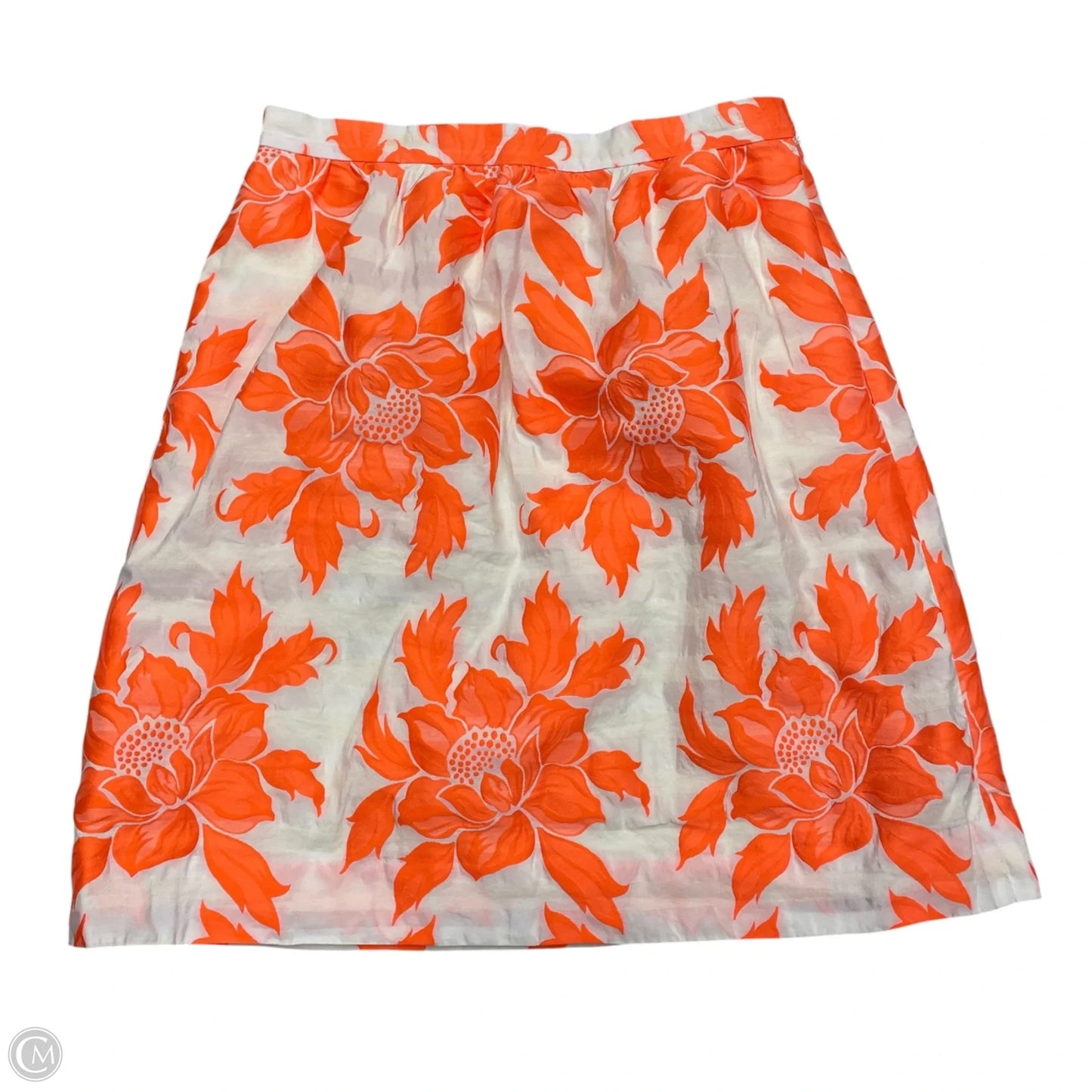 Skirt Midi By J. Crew In Orange & White, Size: 6