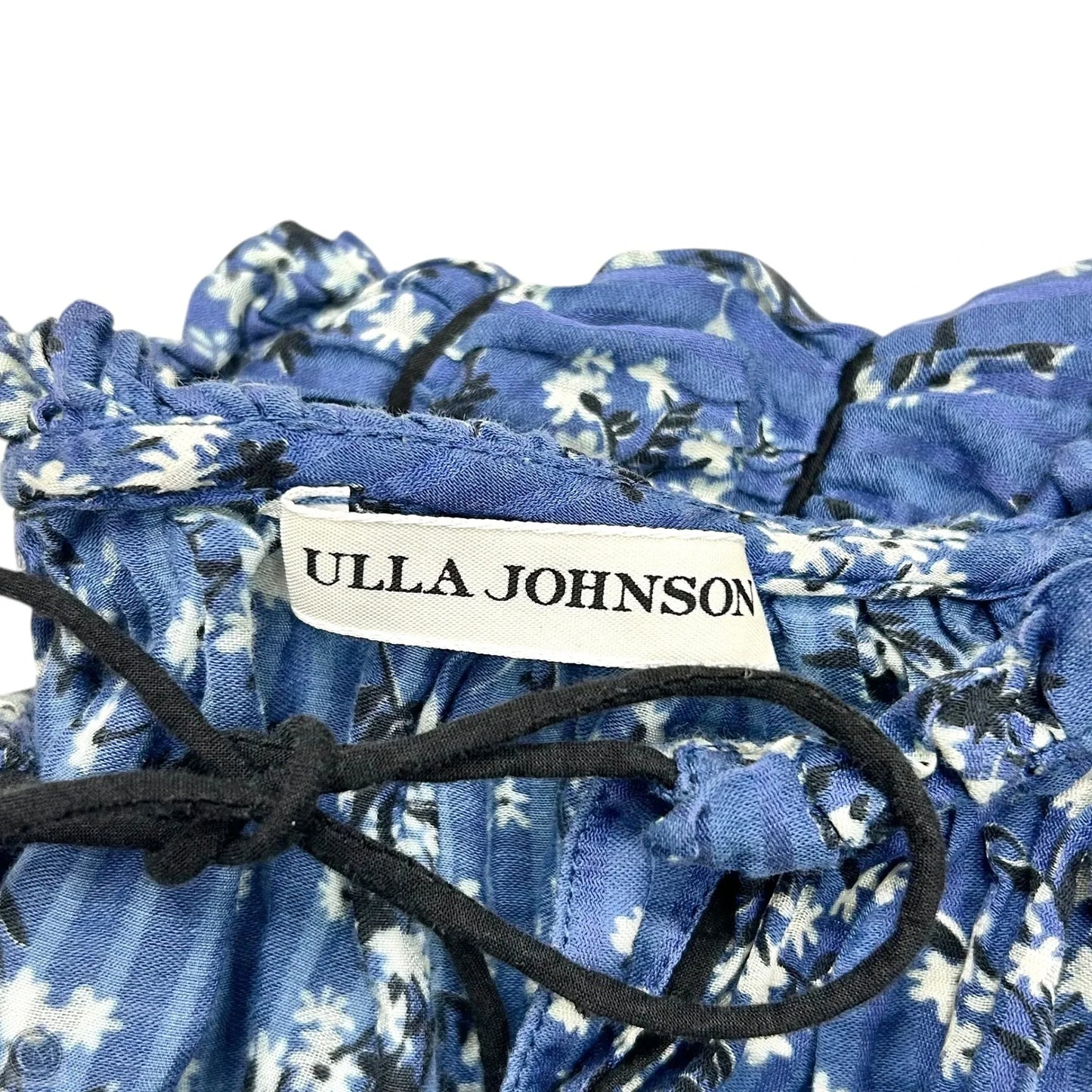 Blouse Short Sleeve By Ulla Johnson In Blue & White, Size: S