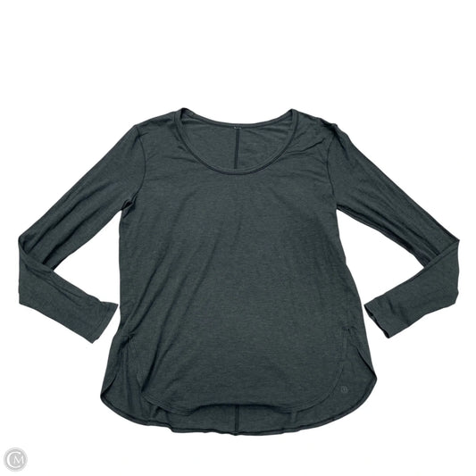 Athletic Top Long Sleeve Collar By Lululemon In Grey, Size: M