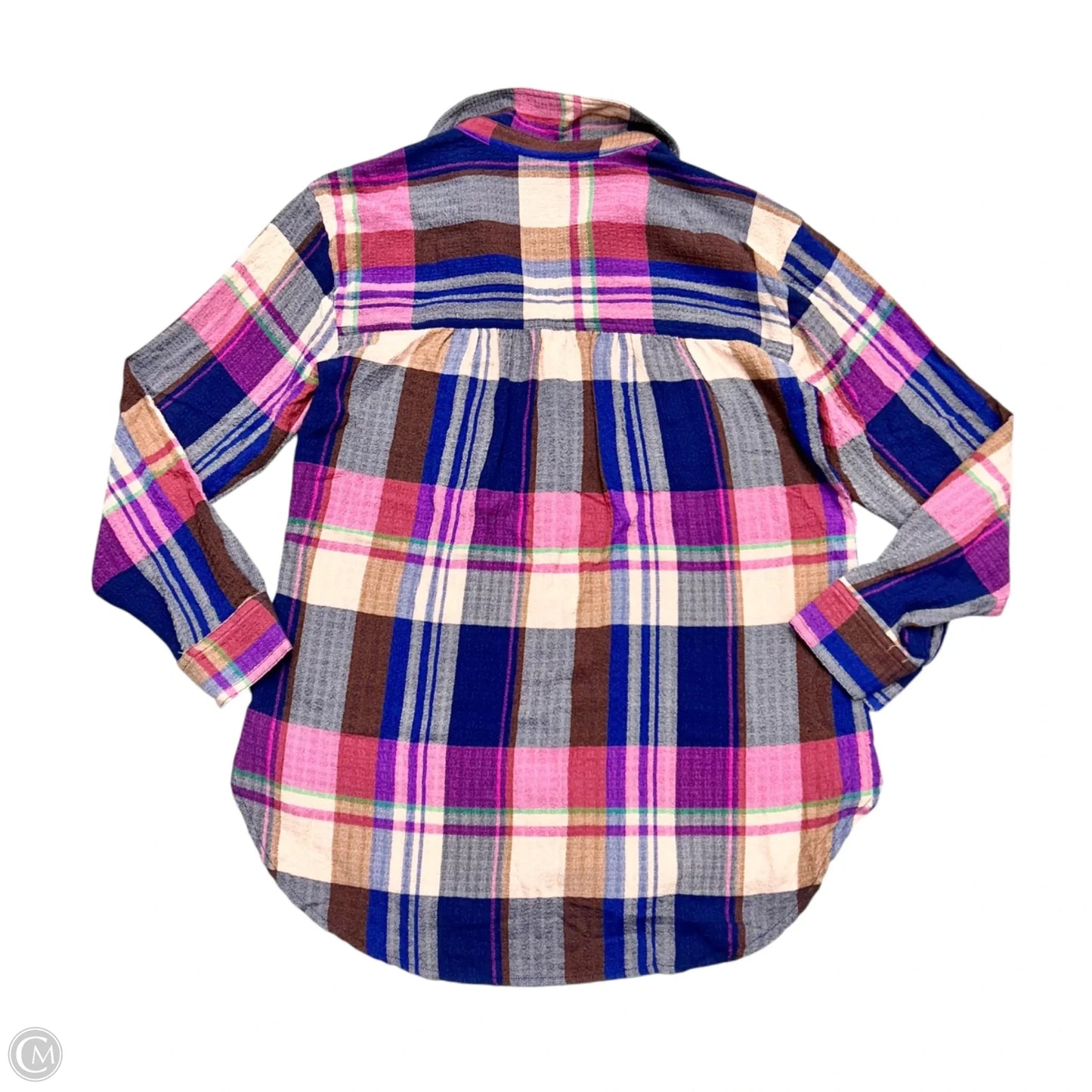 Top Long Sleeve By Pilcro In Blue & Pink, Size: Xs