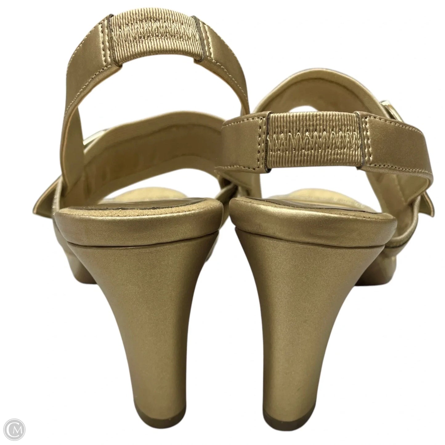Sandals Heels Block By Anne Klein In Gold, Size: 10