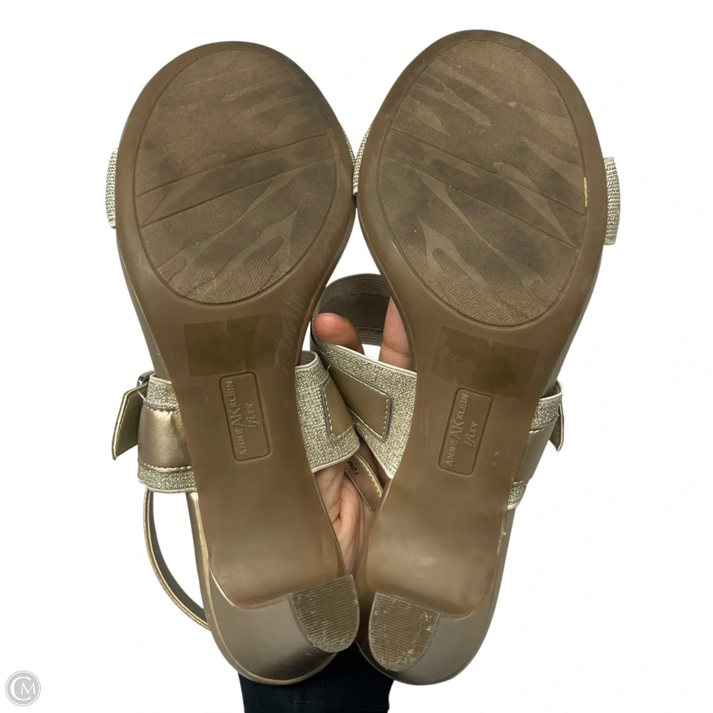 Sandals Heels Block By Anne Klein In Gold, Size: 10