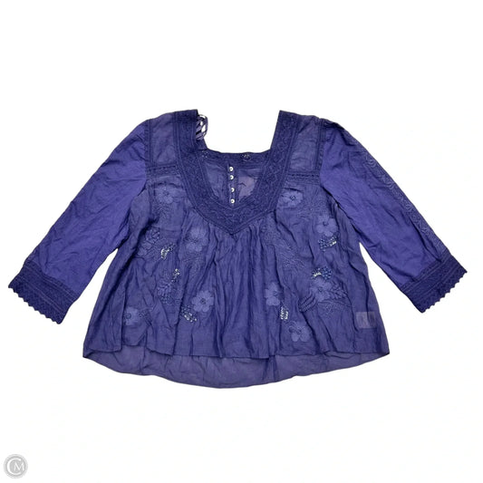 Blouse 3/4 Sleeve By Anthropologie In Purple, Size: S