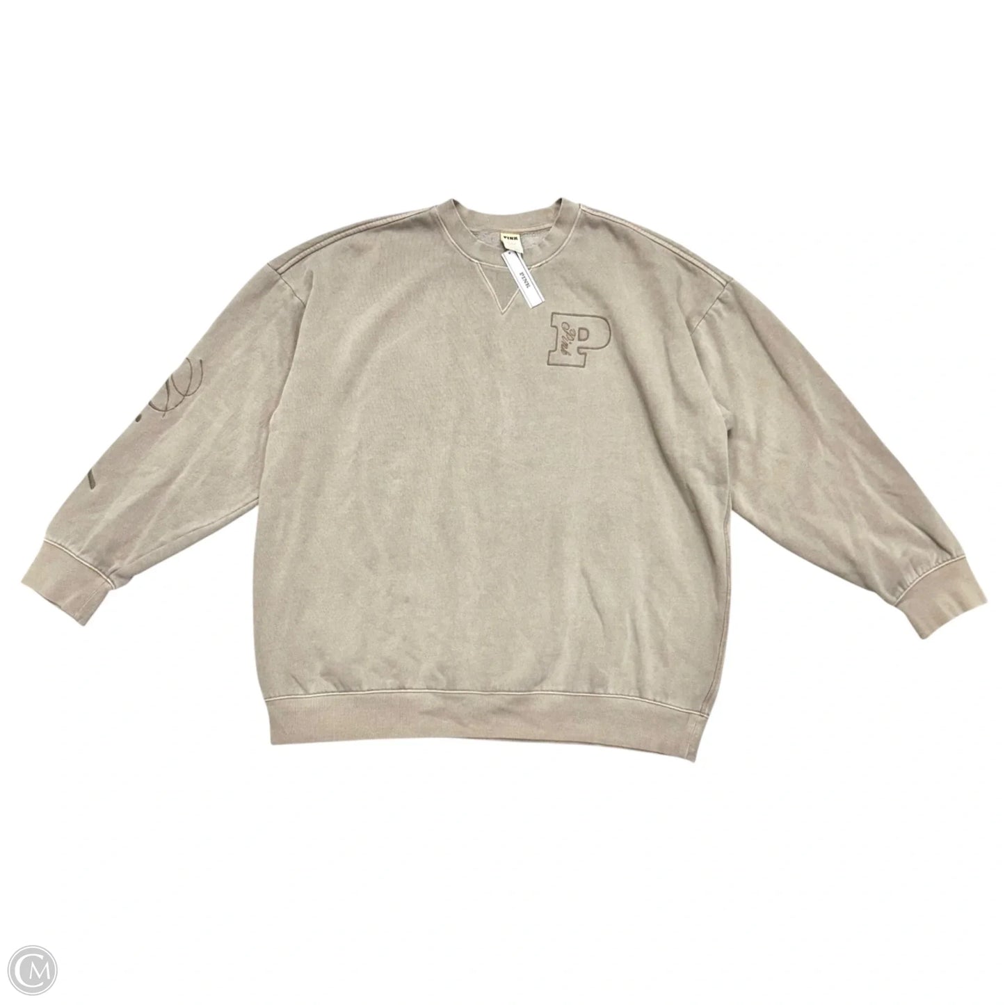Sweatshirt Crewneck By Pink In Brown, Size: Xl