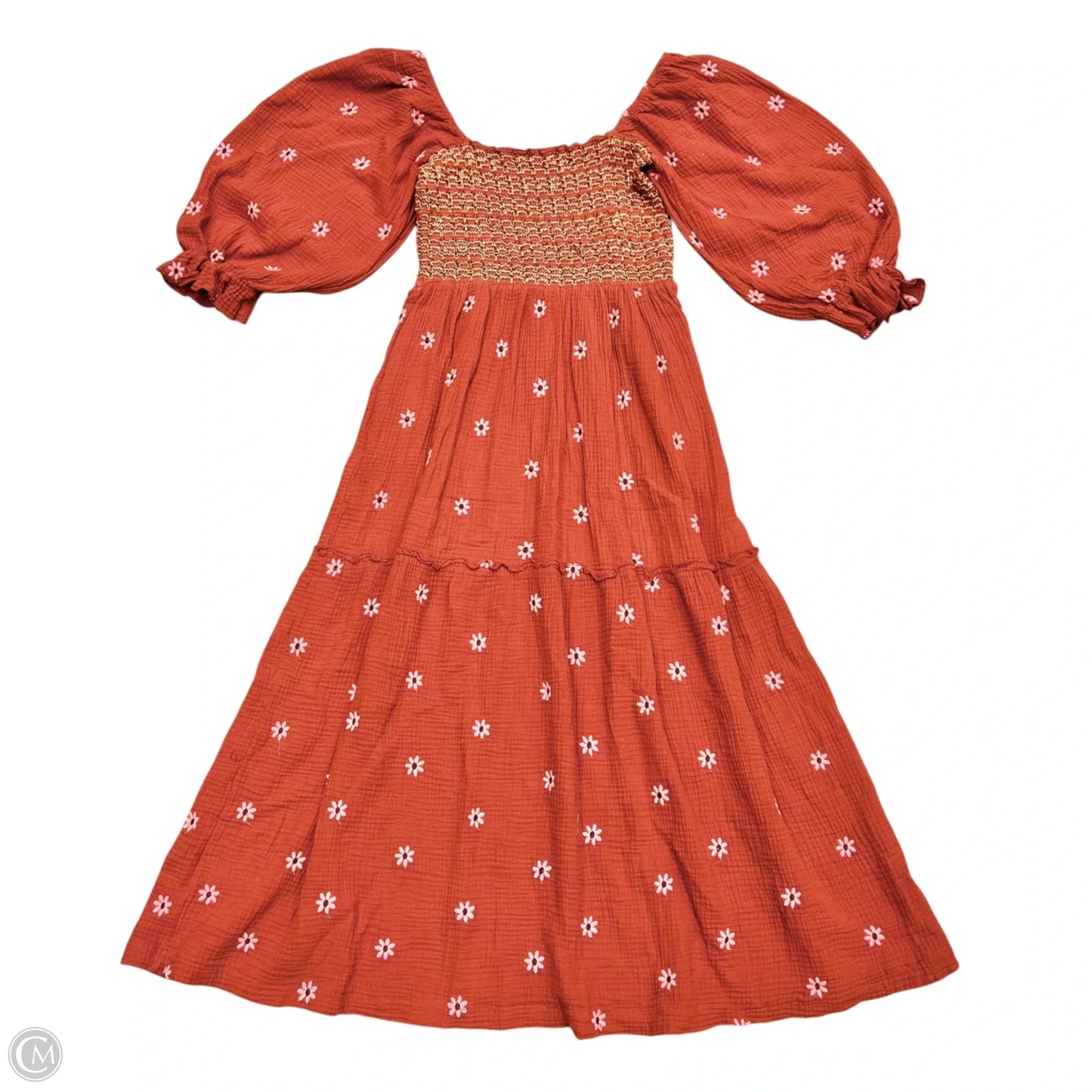 Dress Casual Maxi In Orange & Pink, Size: L