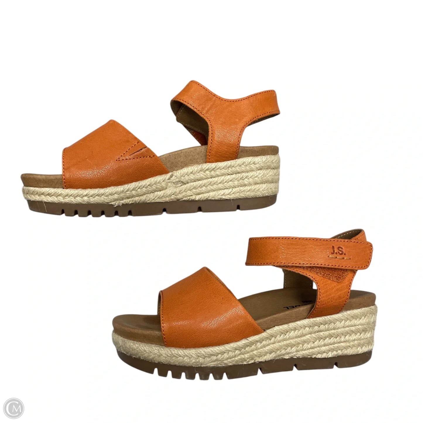 Sandals Heels Platform By Josef Seibei In Orange & Tan, Size: 5.5