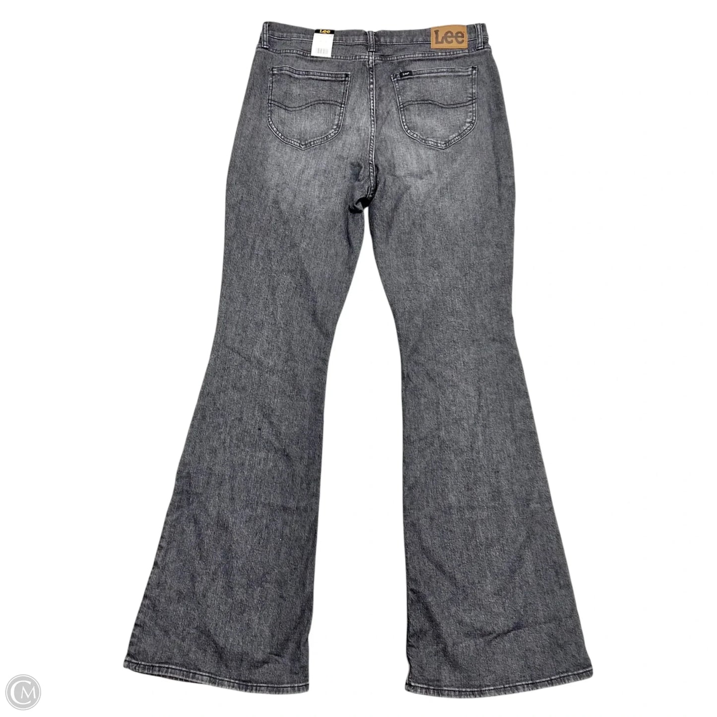 Jeans Flared By Lee In Grey Denim, Size: 16L