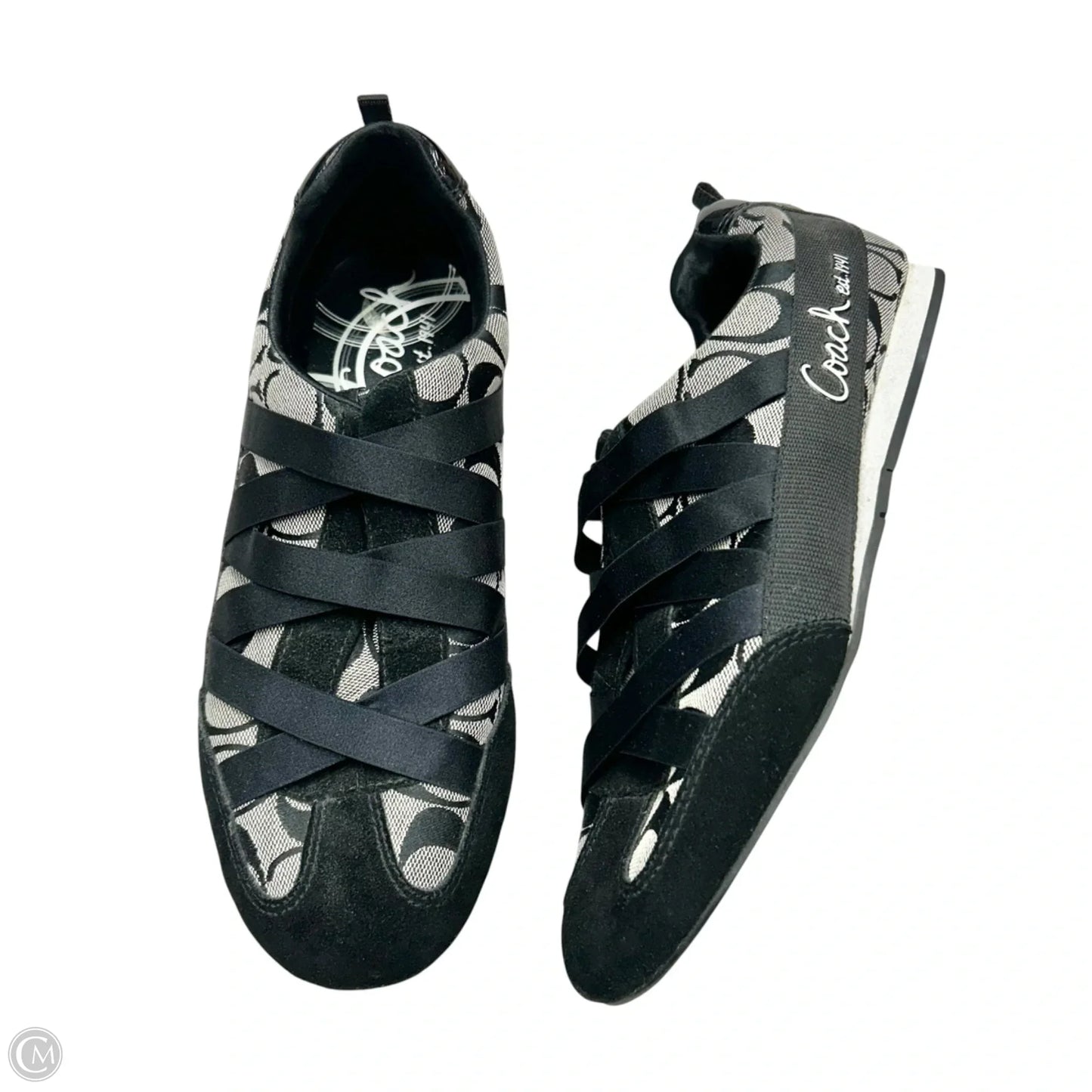 Shoes Designer By Coach In Black & Grey, Size: 9.5