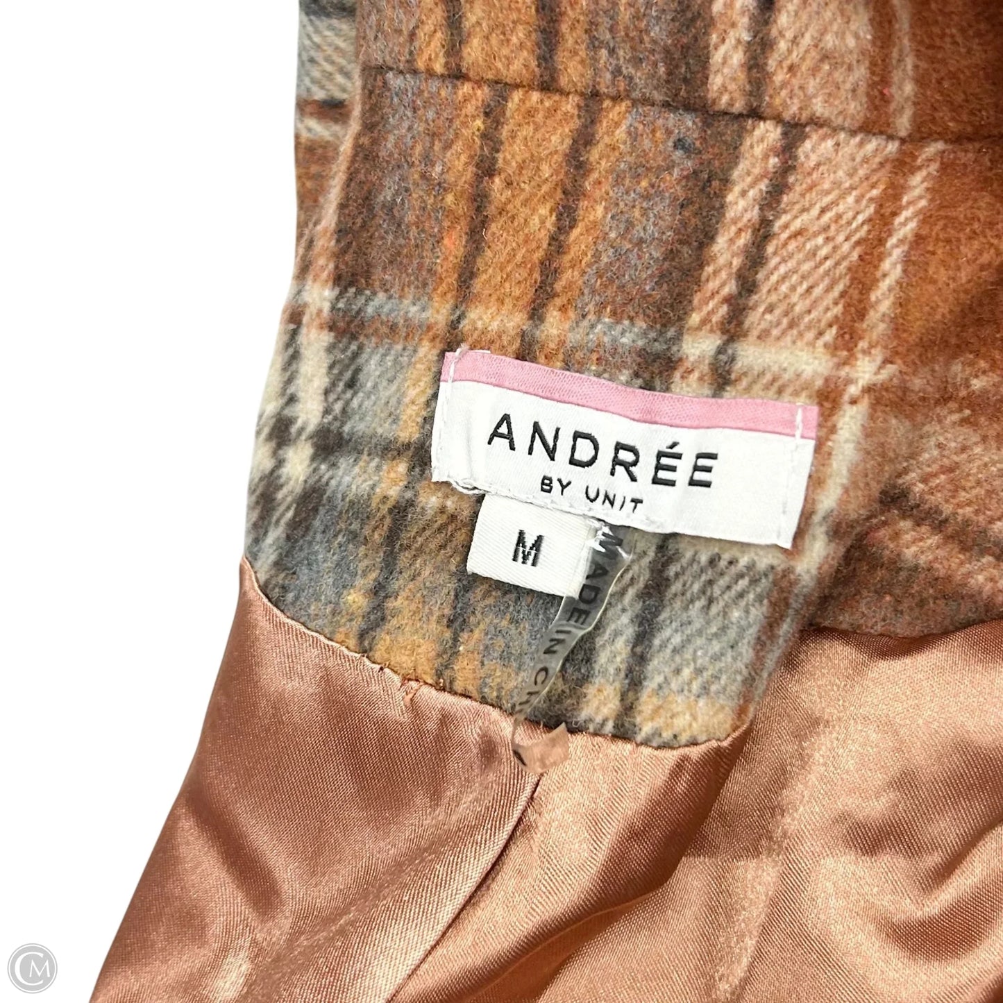 Coat Peacoat By Andree By Unit In Brown & Cream, Size: M