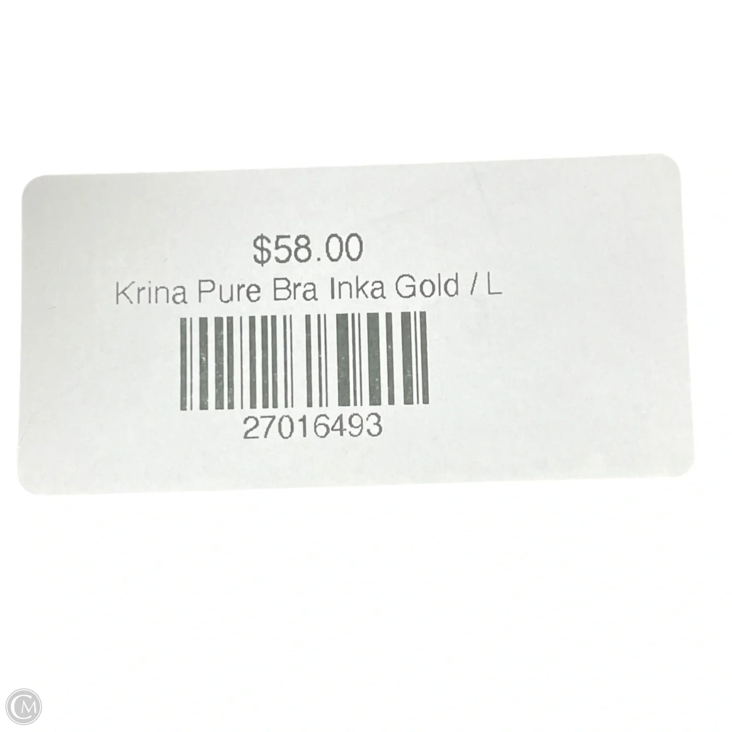 Athletic Bra By Krina In Orange, Size: L