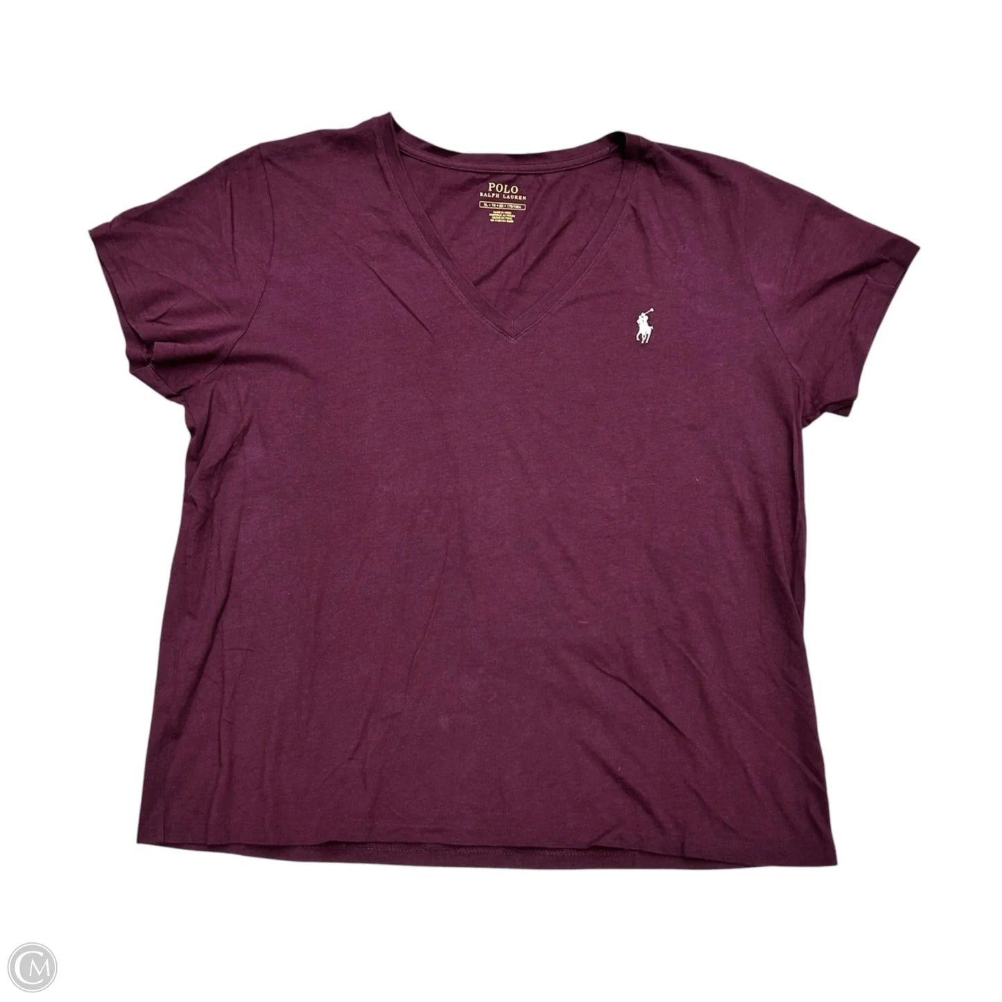 Top Short Sleeve By Polo Ralph Lauren In Maroon, Size: Xl