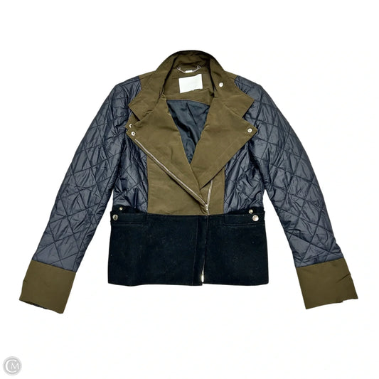 Jacket Puffer & Quilted By Hugo Boss In Black & Olive, Size: M