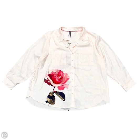 Blouse Long Sleeve By Anthropologie In Pink, Size: 3x
