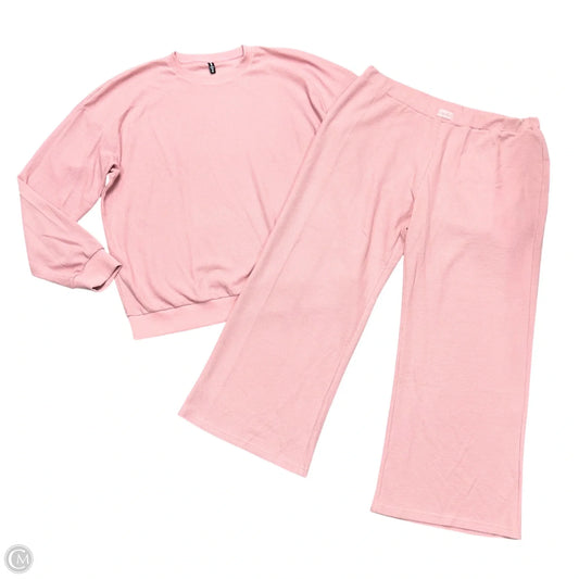 Pants Set 2pc By Comfrt In Pink, Size: 3x