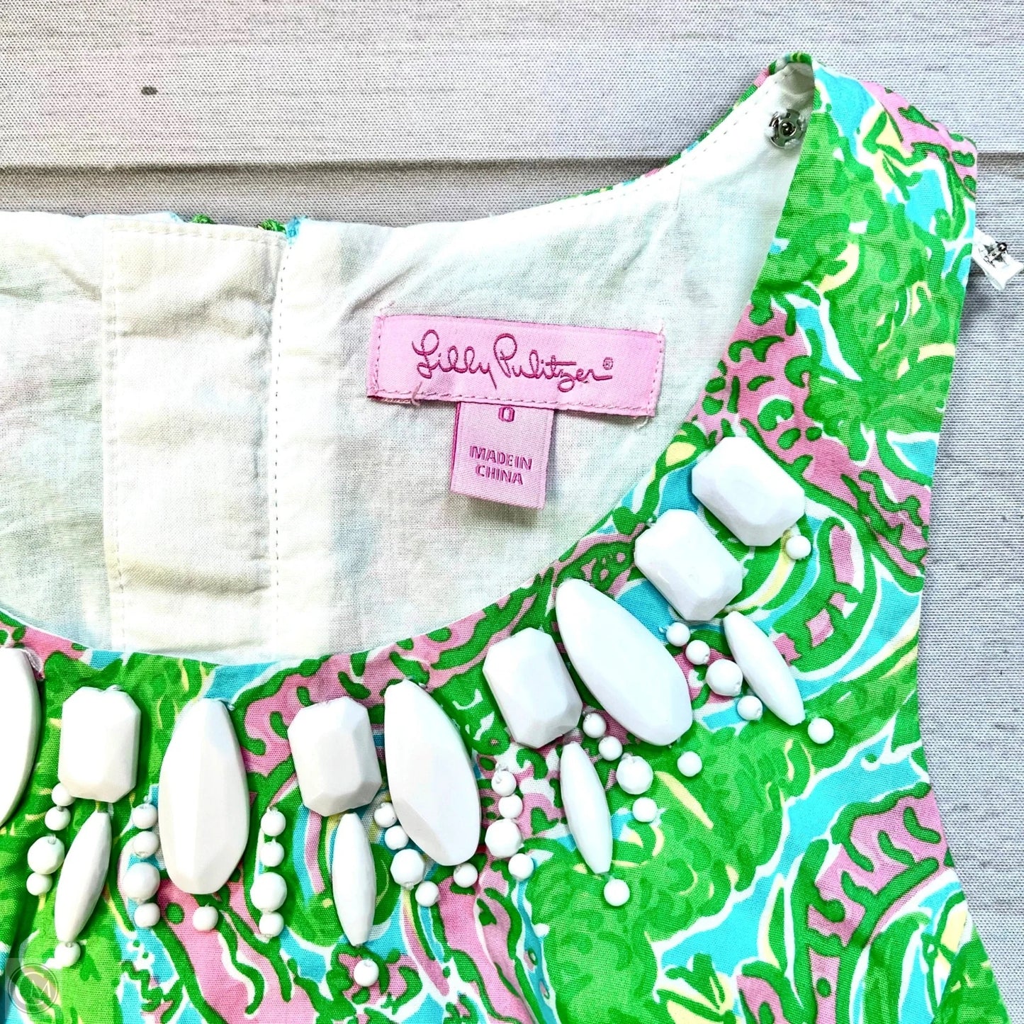 Dress Designer By Lilly Pulitzer In Green White, Size: Xs