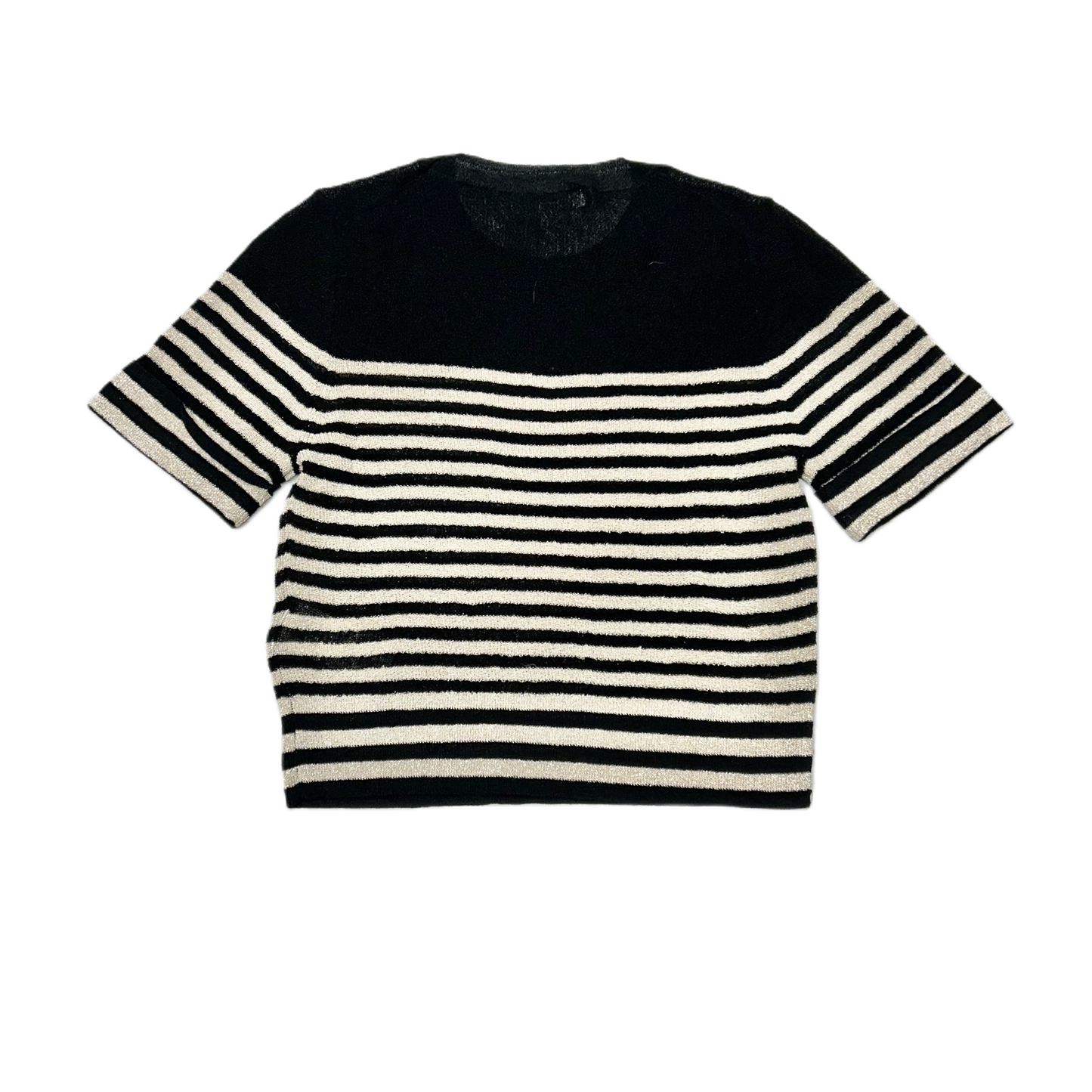 Sweater Short Sleeve By J. Crew In Black & Gold, Size: S