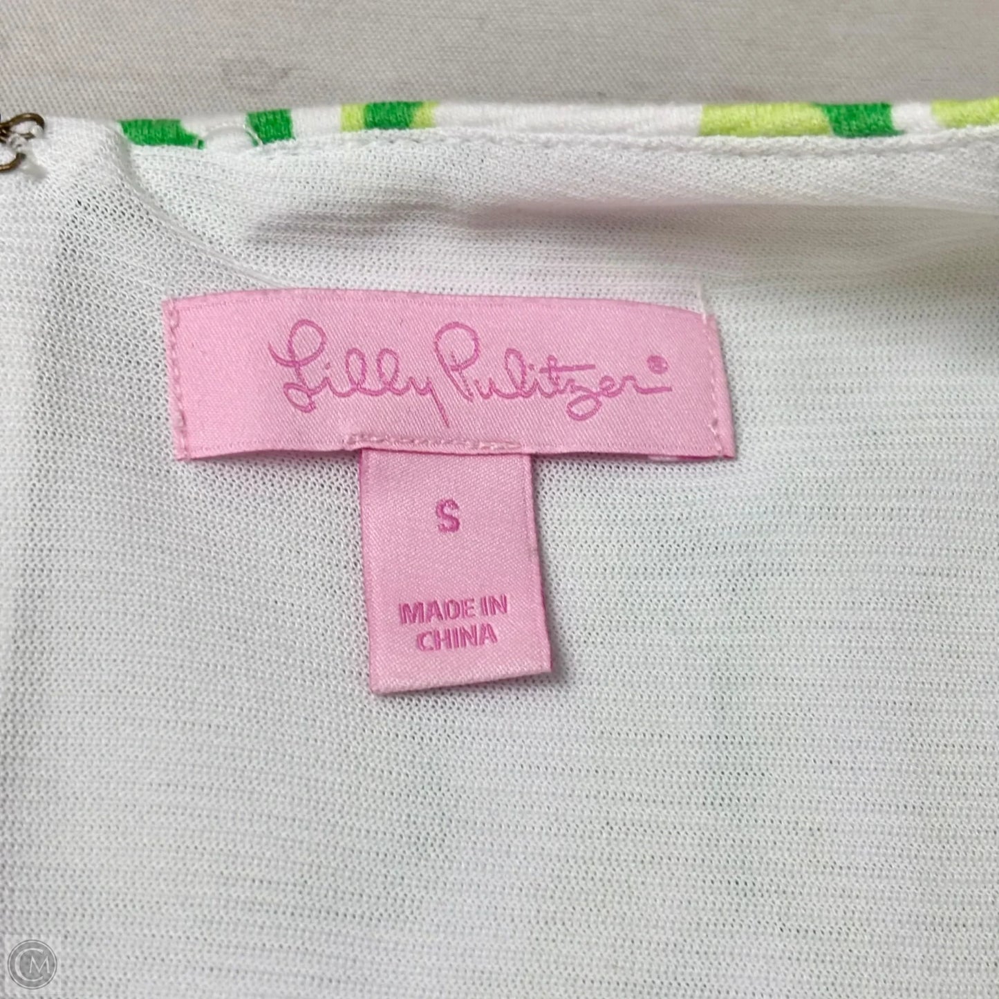 Dress Designer By Lilly Pulitzer In Green & White, Size: S