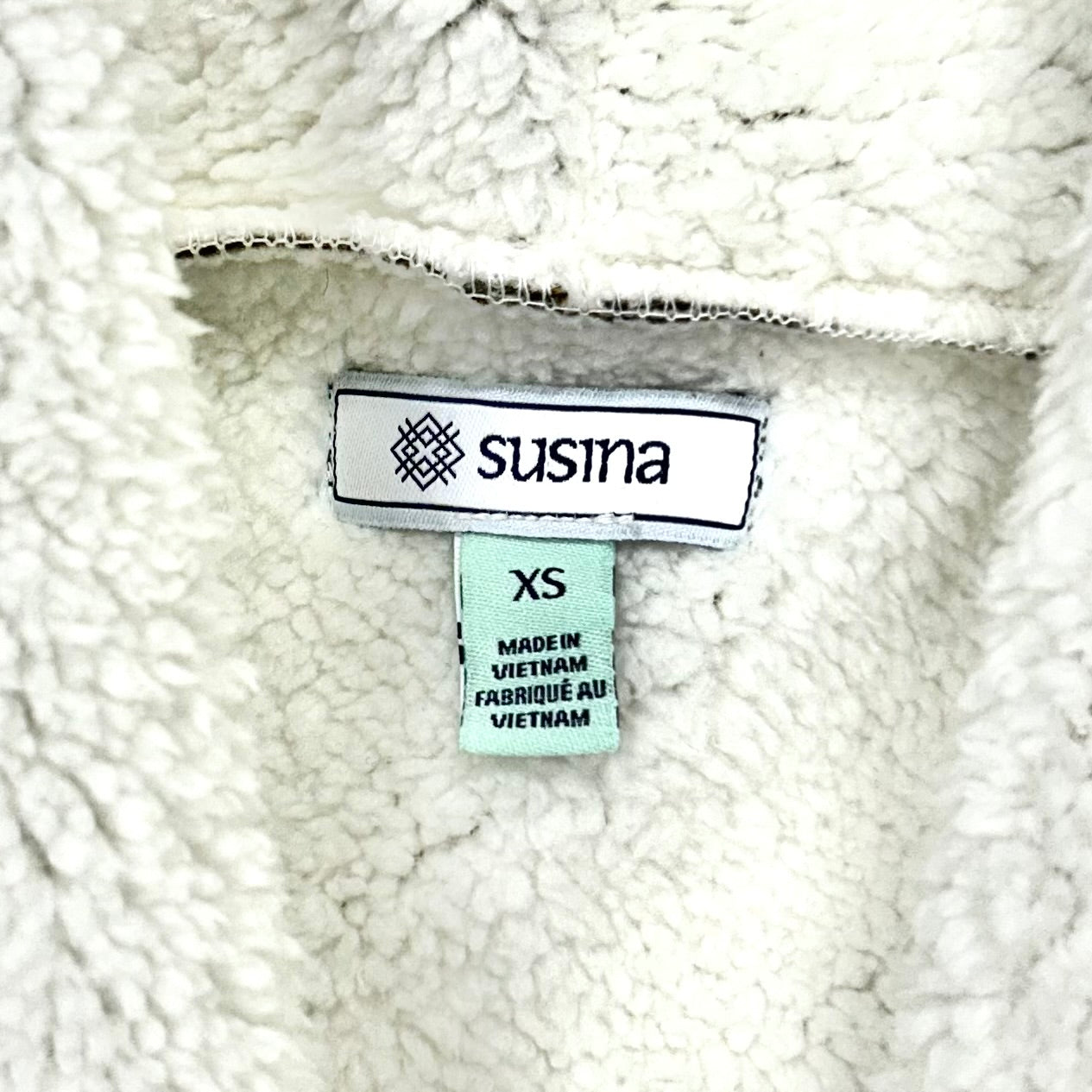 Vest Faux Fur & Sherpa By Susina In Green & White, Size: Xs