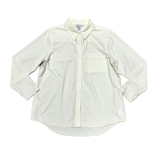 Athletic Top Long Sleeve Collar By Athleta In Ivory, Size: L