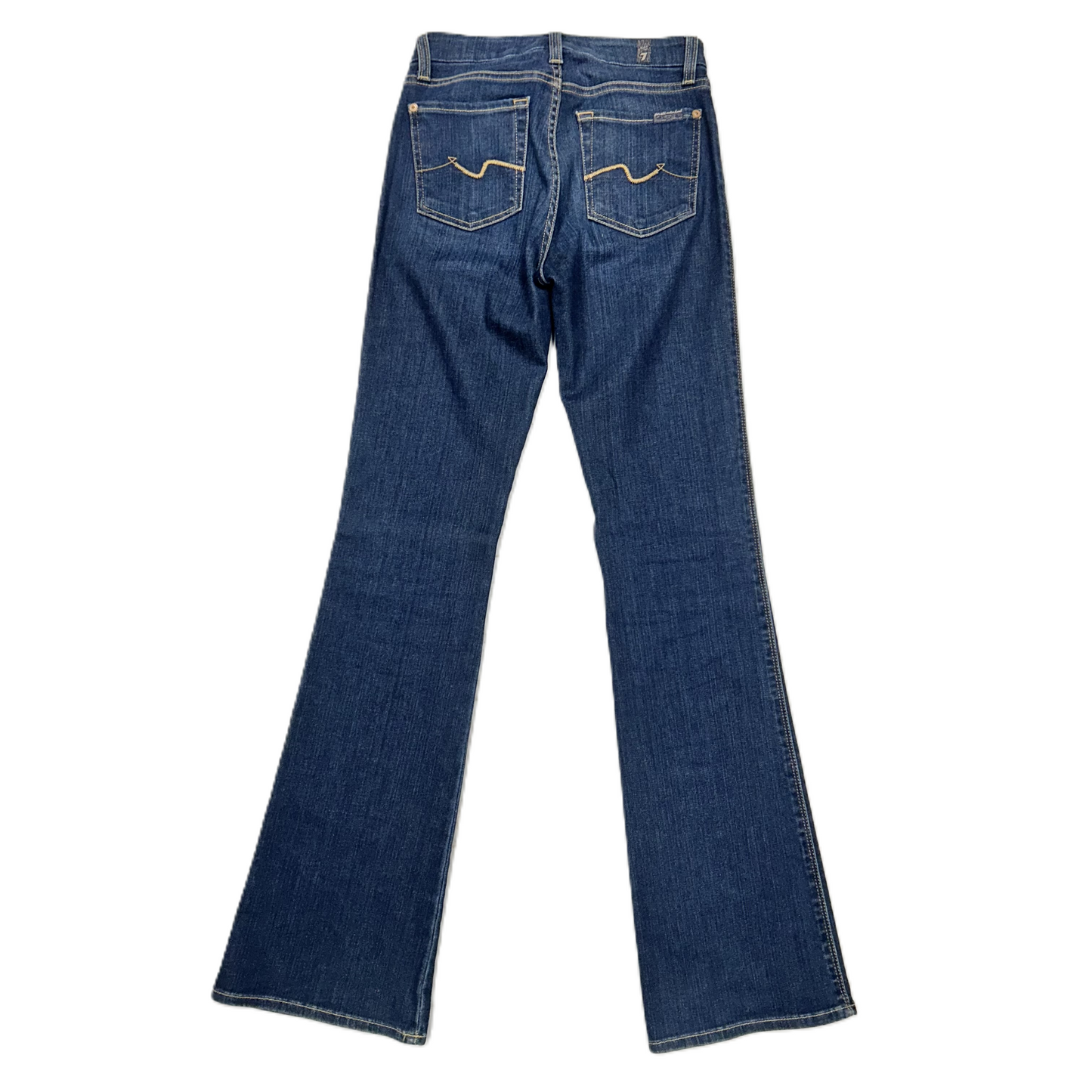 Jeans Boot Cut By 7 For All Mankind In Blue Denim, Size: 00