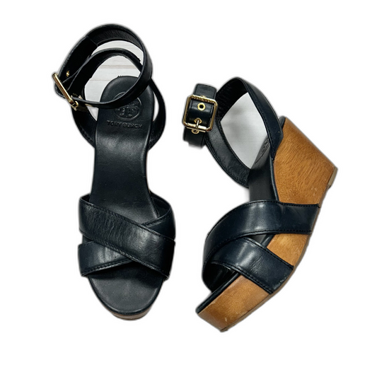 Sandals Designer By Tory Burch In Navy, Size: 6