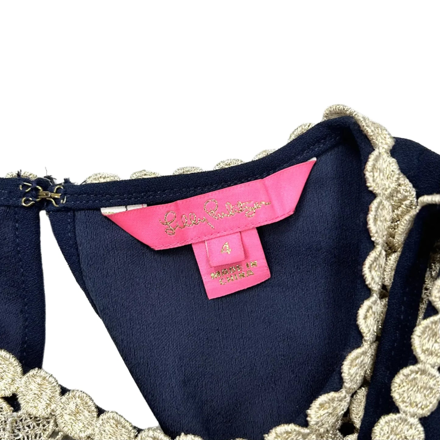 Dress Designer By Lilly Pulitzer In Blue & Gold, Size: S